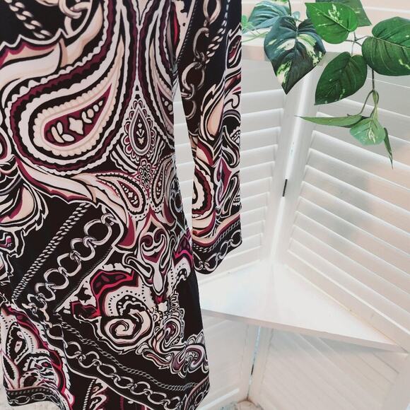 WHITE HOUSE BLACK MARKET PAISLEY BLACK / CRANBERRY SIZE SMALL - Picture 6 of 6